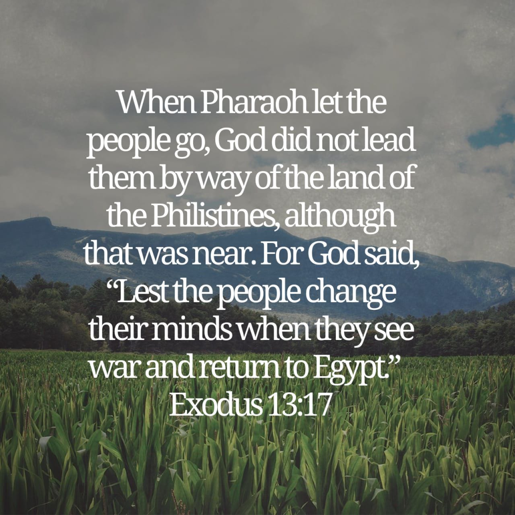God knows you and is preparing you (Exodus 13:17-18)